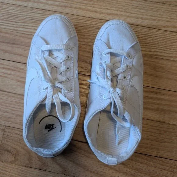 EUC Nike Women's 6 Court Legacy Mule sneakers white canvas slip on shoes slides - Picture 5 of 12